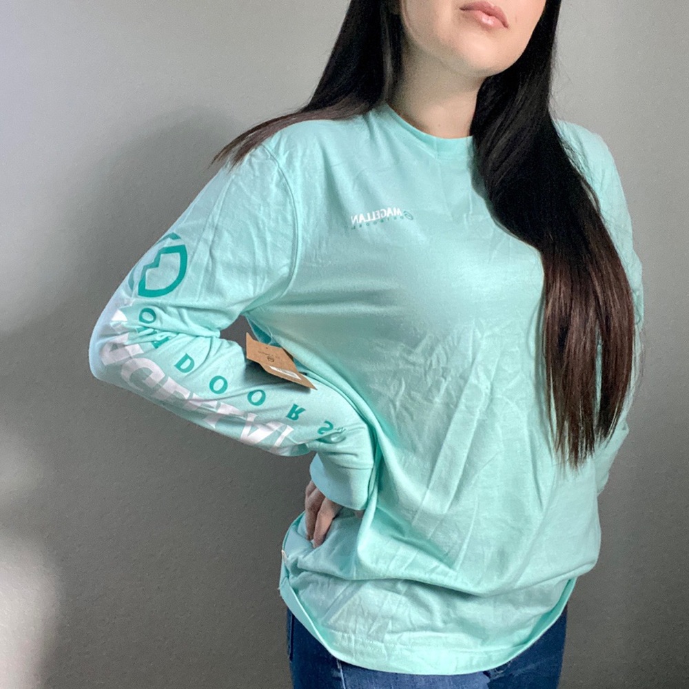 Long Sleeve Magellan Outdoors “Grotto Falls Tee” in the color “Beach Glass”